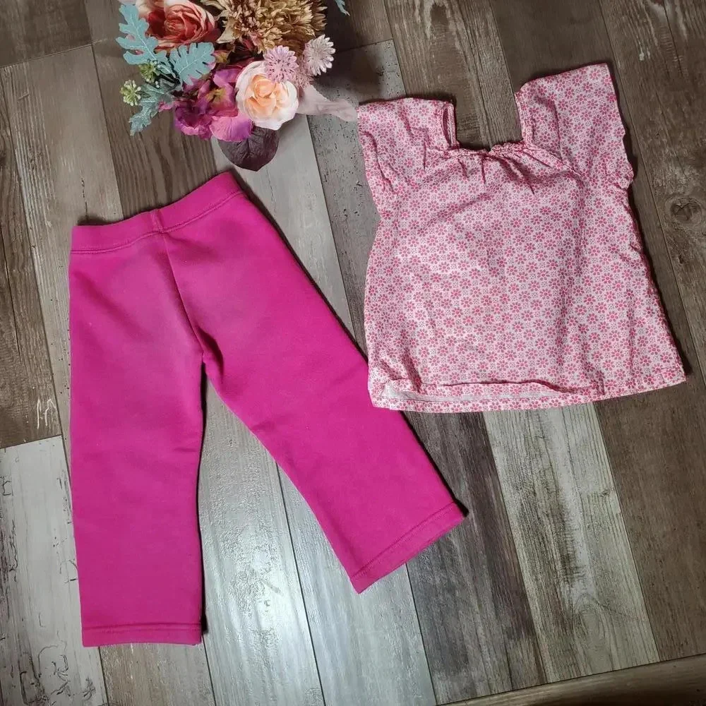 Toddler Girl Size 3T Casual Hot Pink 2 Pc Outfit NWOT